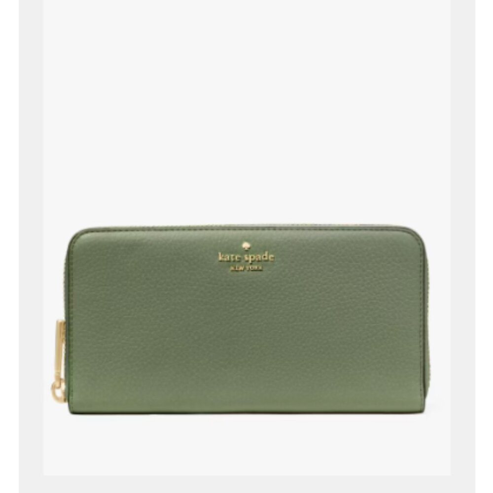 Kate Spade Large Lena Continental Leather Zip Around Wallet Romaine NWT